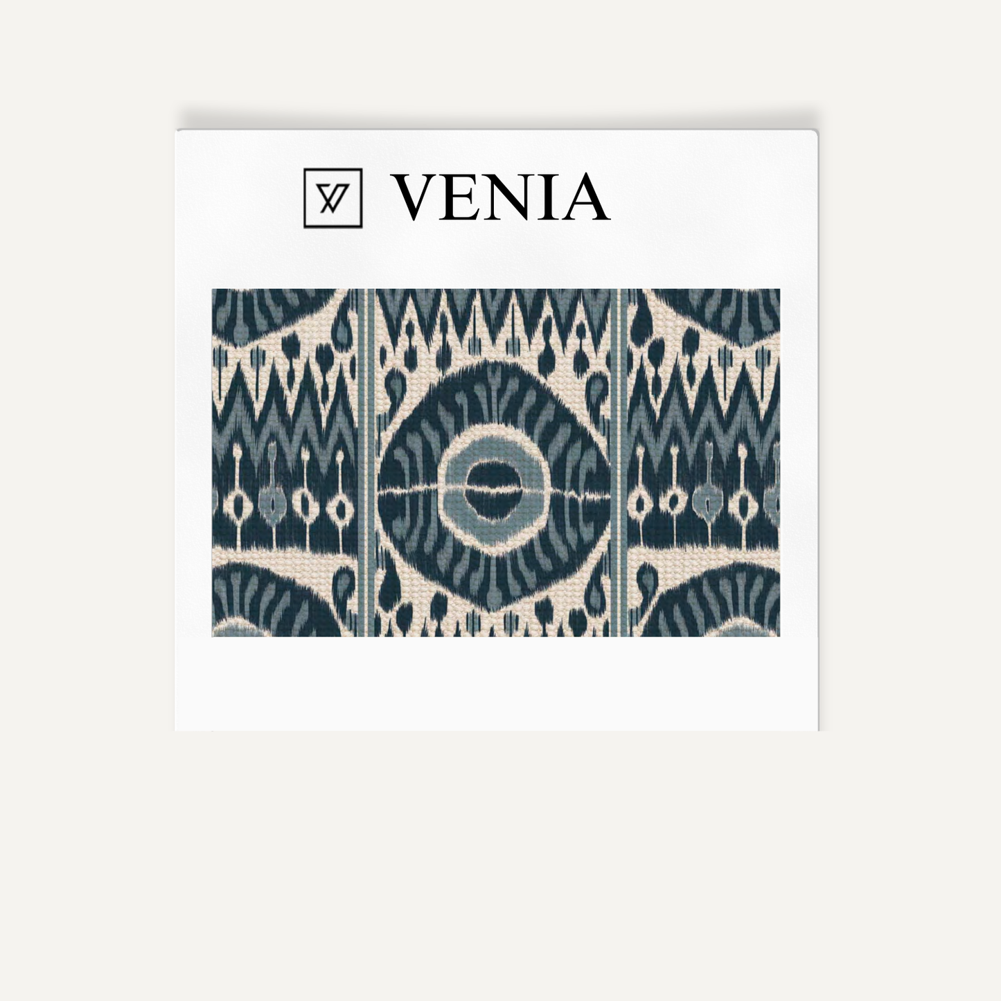 Indigo grand medallion upholstery fabric swatch by Venia Home