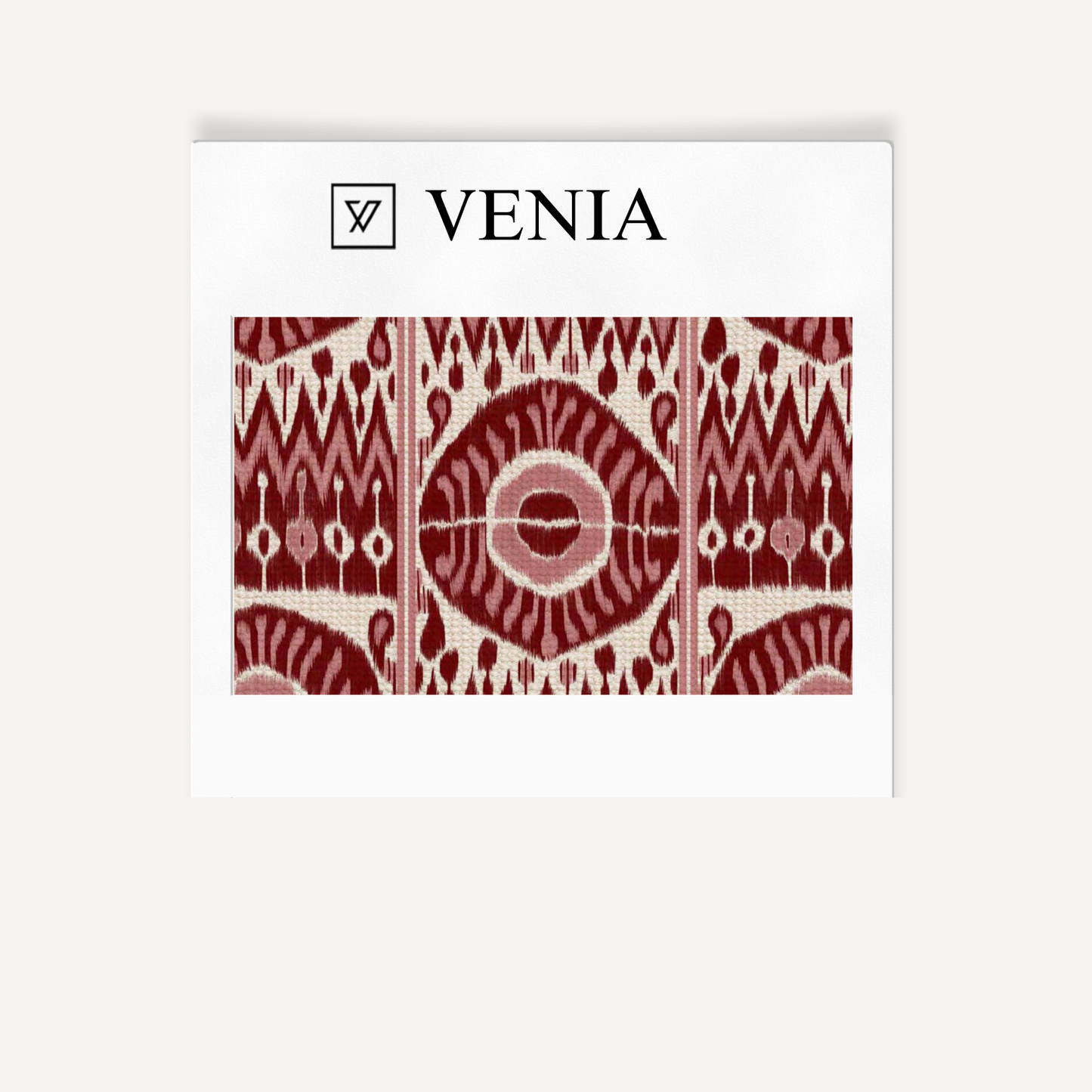 Maroon grand medallion upholstery fabric swatch by Venia Home