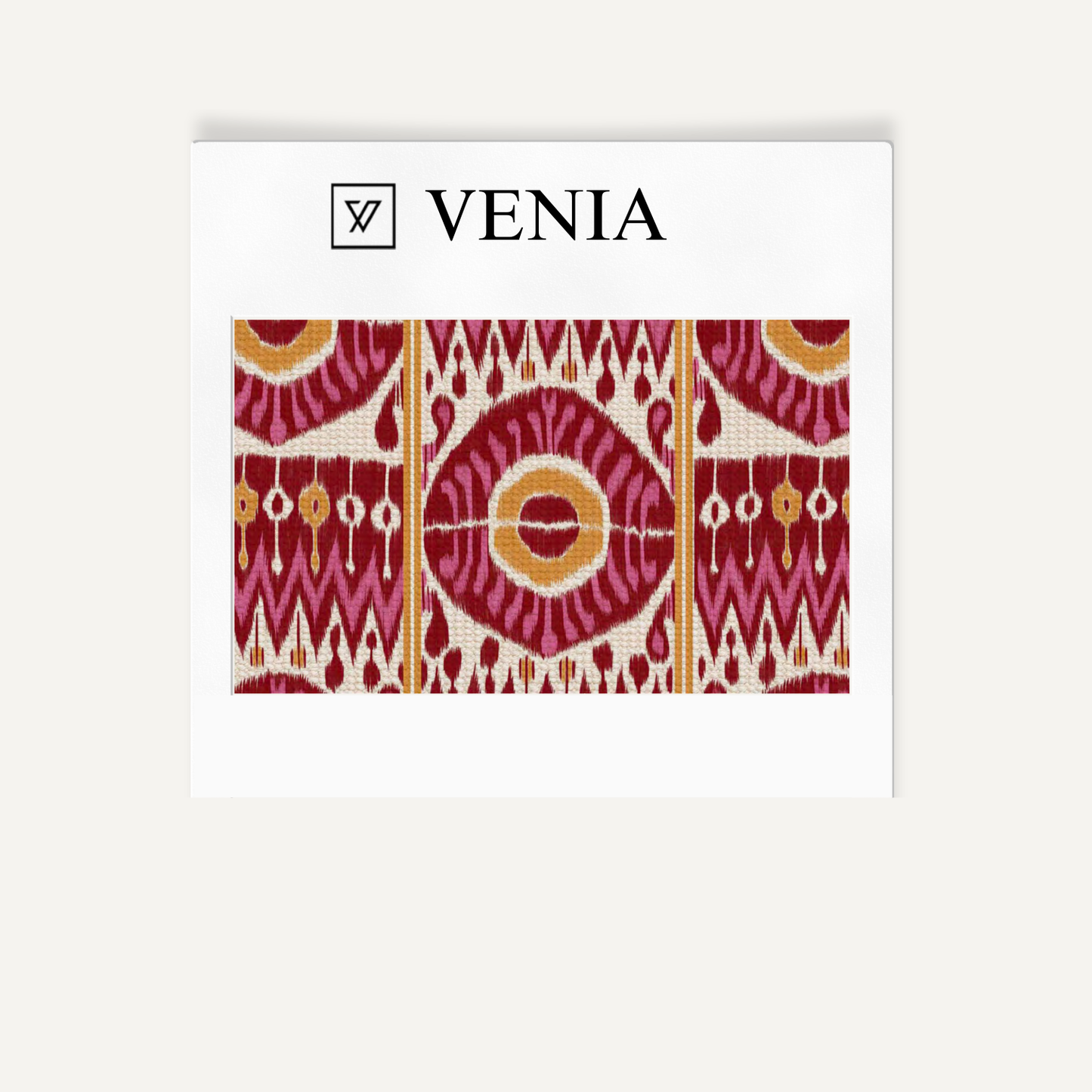 Pink grand medallion upholstery fabric swatch by Venia Home