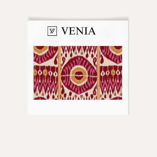 Pink grand medallion upholstery fabric swatch by Venia Home