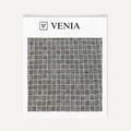 Gridlock slate black and white upholstery fabric swatch by Venia Home