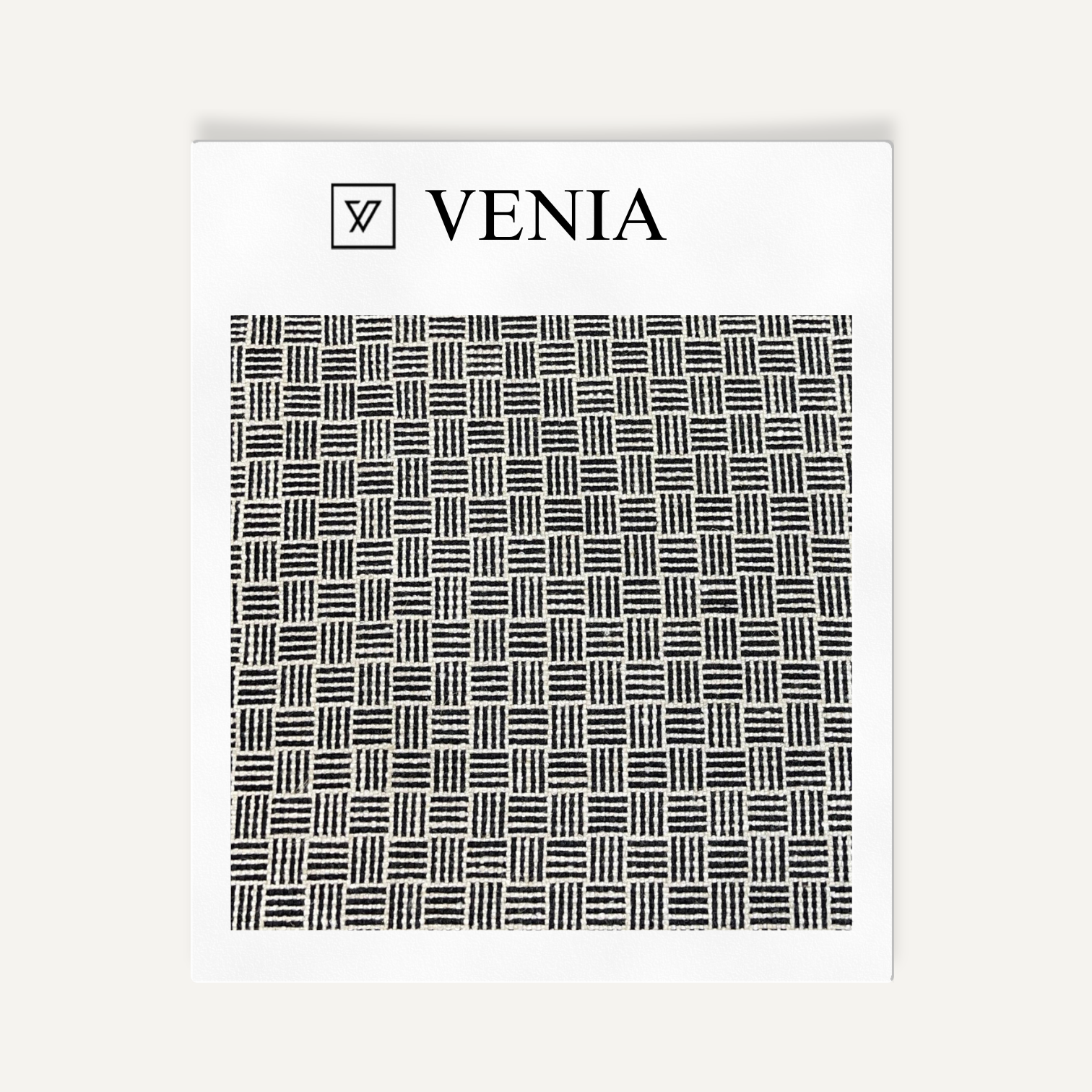 Gridlock slate black and white upholstery fabric swatch by Venia Home