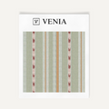 Mint green heirloom stripe upholstery fabric swatch by Venia Home