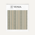 Sage green heirloom stripe upholstery fabric swatch by Venia Home