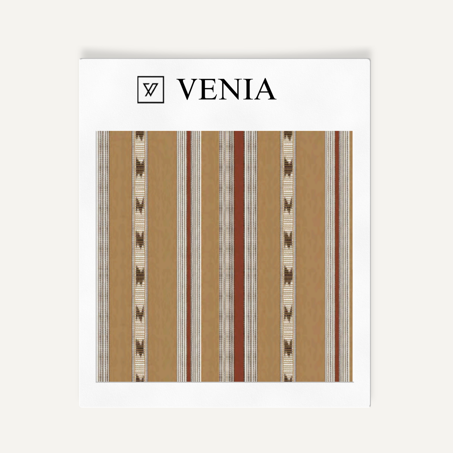 Yellow heirloom stripe upholstery fabric swatch by Venia Home