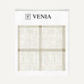 Ivory and beige heritage check upholstery fabric swatch by Venia Home