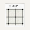 Ivory and black heritage check upholstery fabric swatch by Venia Home
