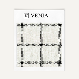 Heritage Check Fabric - Ivory with Black detail