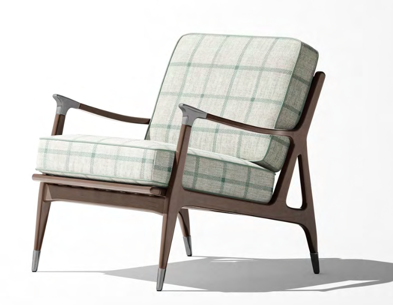 Close-up detail of ivory and jade green heritage check fabric