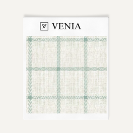 Heritage Check Fabric - Ivory with Jade Green