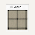 Taupe and black heritage check upholstery fabric swatch by Venia Home