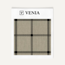 Heritage Check Fabric - Taupe with Black detail