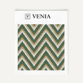 Green heritage chevron upholstery fabric swatch by Venia Home