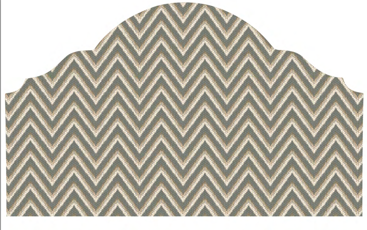 Close-up detail of sage green heritage chevron fabric