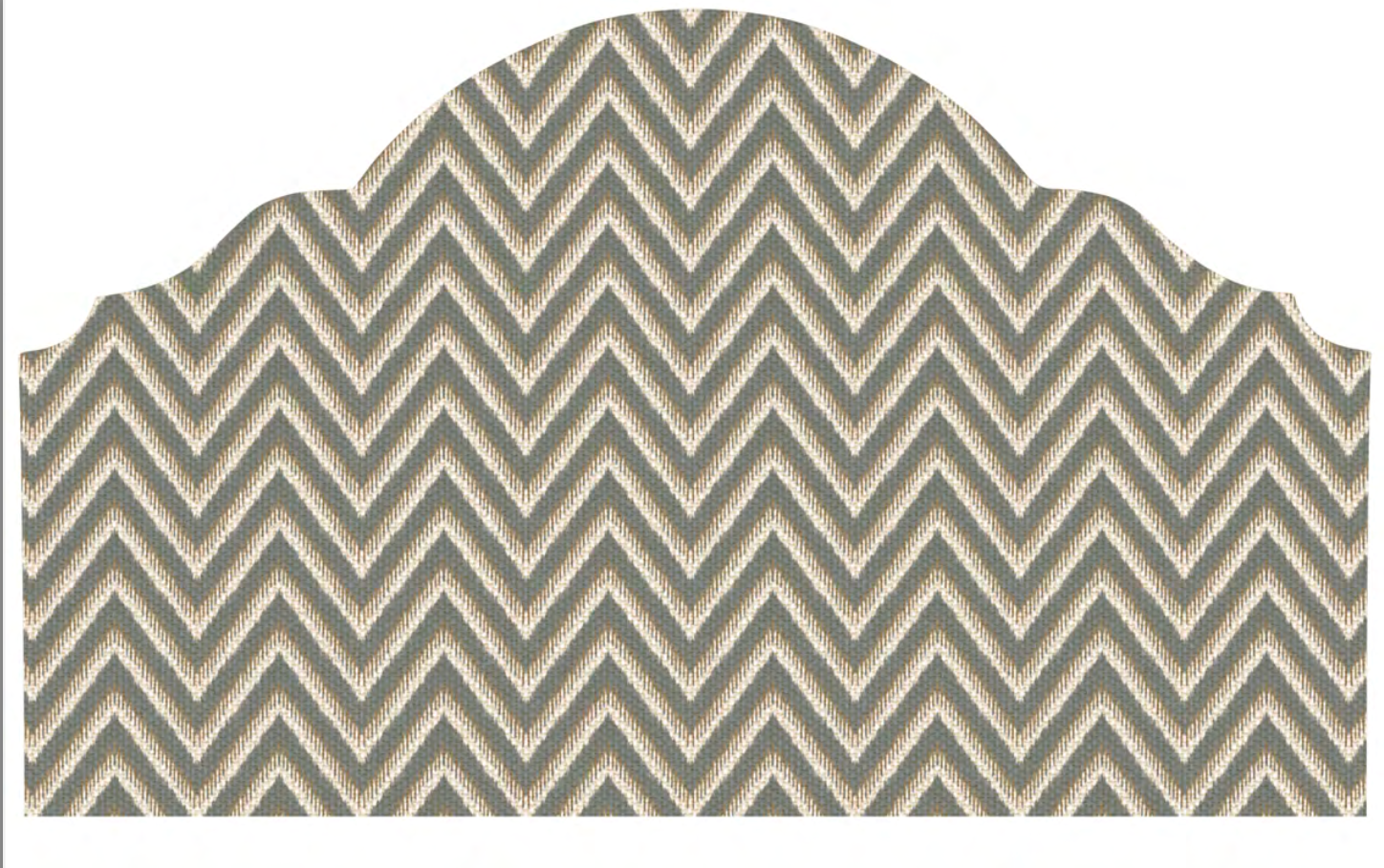 Close-up detail of sage green heritage chevron fabric