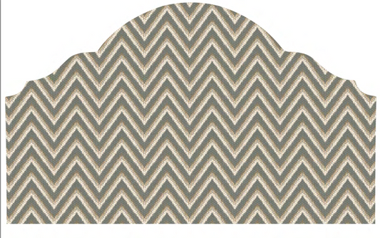 Close-up detail of sage green heritage chevron fabric