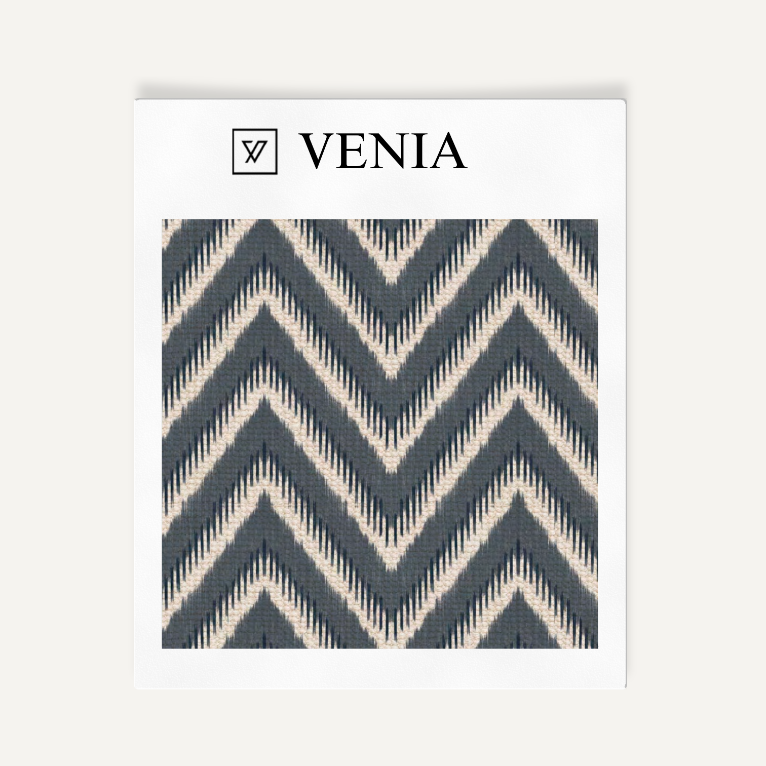 Steel grey heritage chevron upholstery fabric swatch by Venia Home