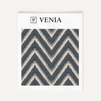Steel grey heritage chevron upholstery fabric swatch by Venia Home