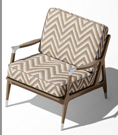 Close-up detail of taupe heritage chevron fabric