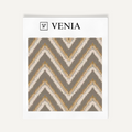 Taupe heritage chevron upholstery fabric swatch by Venia Home