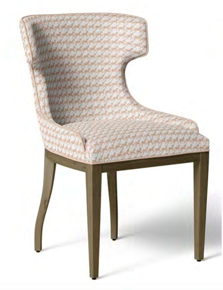 Close-up detail of ivory and blush pink heritage houndstooth fabric
