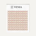 Ivory and blush pink heritage houndstooth upholstery fabric swatch by Venia Home
