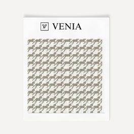 Heritage Houndstooth Fabric - Ivory with Grey detail