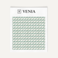 Ivory and jade green heritage houndstooth upholstery fabric swatch by Venia Home