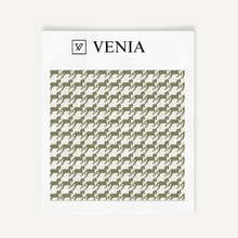 Heritage Houndstooth Fabric - Ivory with Olive detail