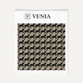 Taupe and black heritage houndstooth upholstery fabric swatch by Venia Home
