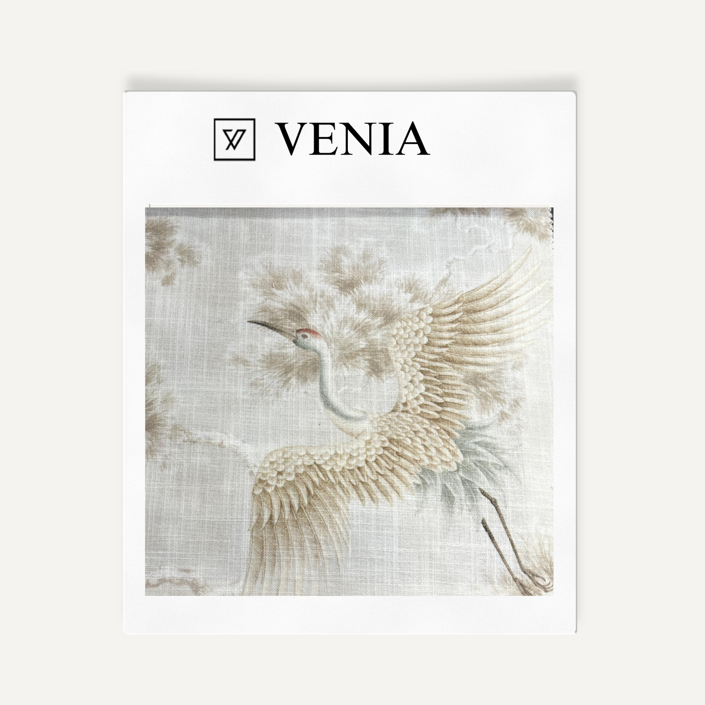 Ivory Hishō Japanese Shibui upholstery fabric swatch by Venia Home