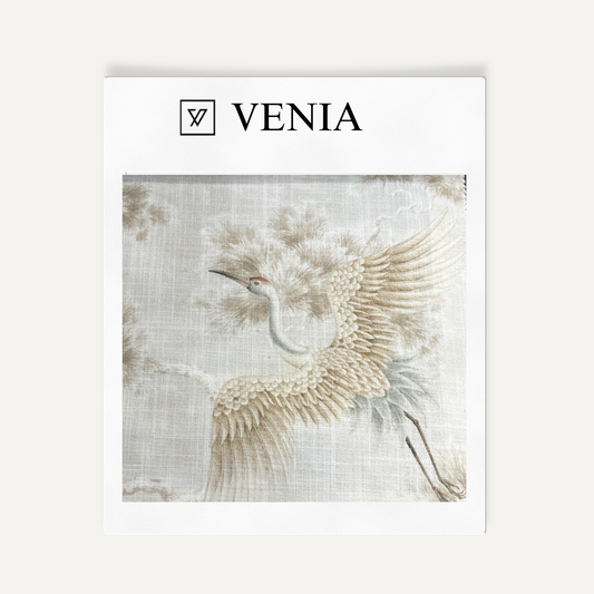 Ivory Hishō Japanese Shibui upholstery fabric swatch by Venia Home