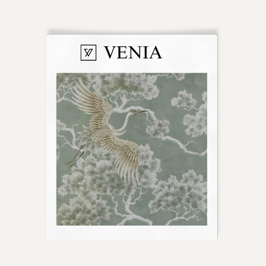 Sage Hishō Japanese Shibui upholstery fabric swatch by Venia Home