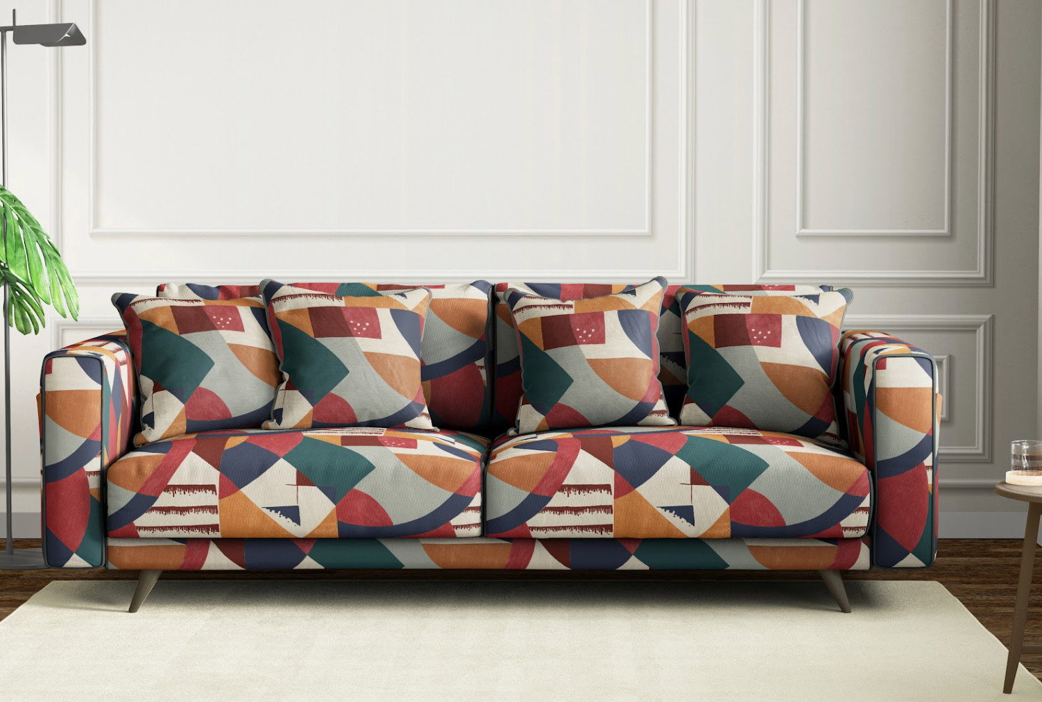 Abstract Arc Merlot – styled interior | Venia Home