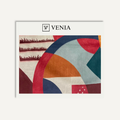 Abstract Arc Merlot – geometric print upholstery and curtain fabric | Venia Home