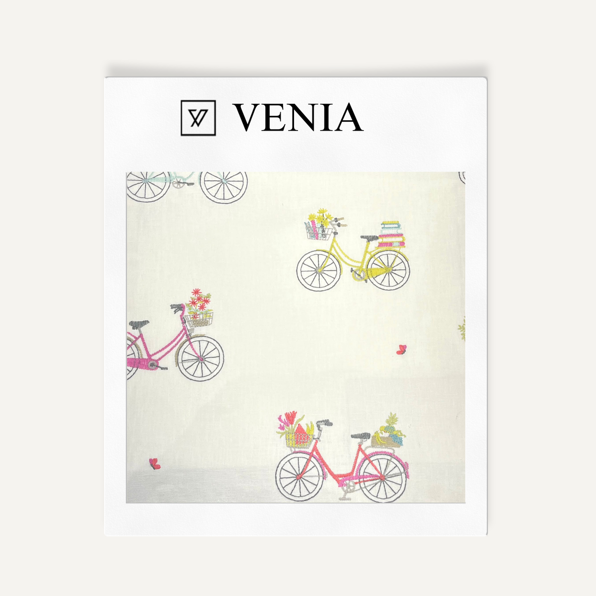Bicycles Fabric – illustrated printed curtain fabric for children's rooms | Venia Home