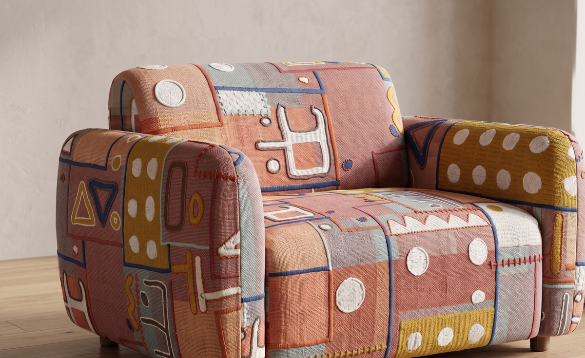 Carnival Block Fabric – room setting | Venia Home
