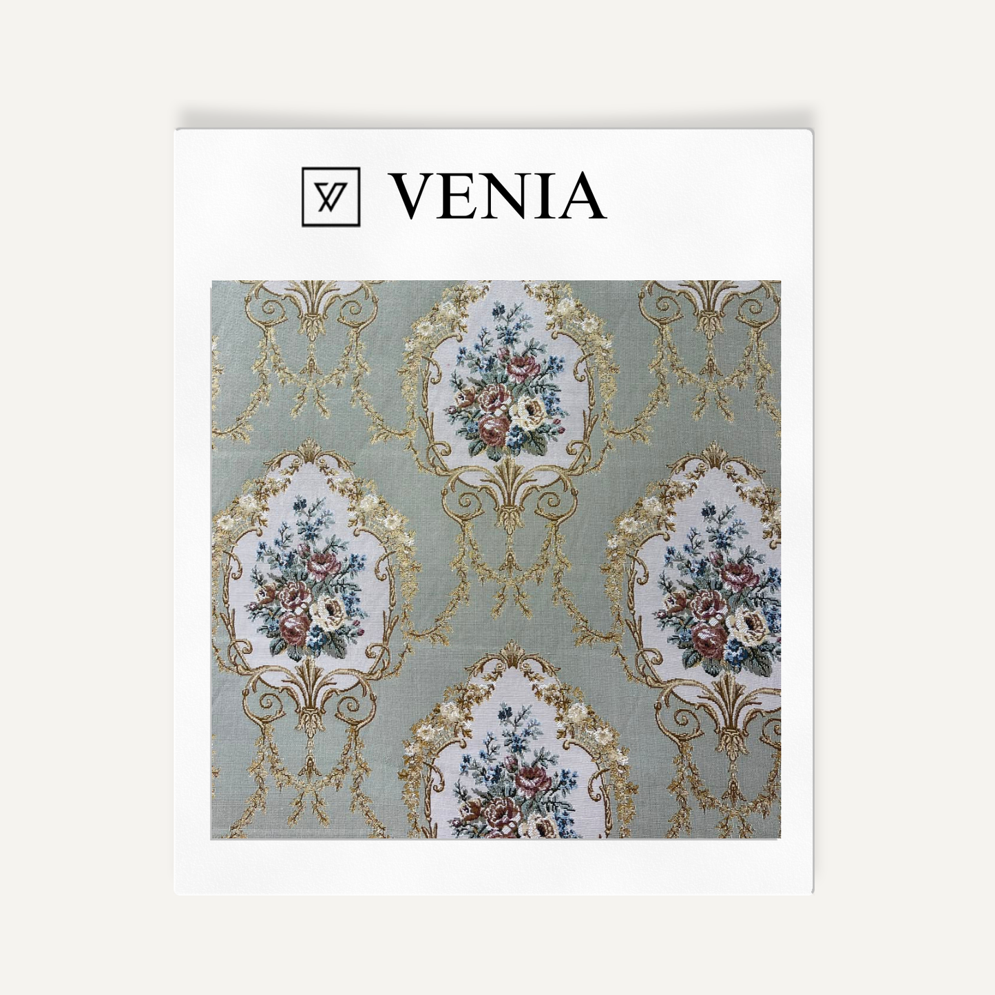 Chantilly Fabric Sage – delicate printed curtain and upholstery fabric | Venia Home