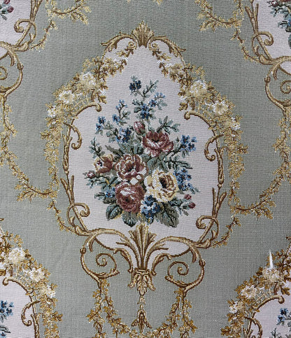 Chantilly Fabric Sage – draped detail | Venia Home