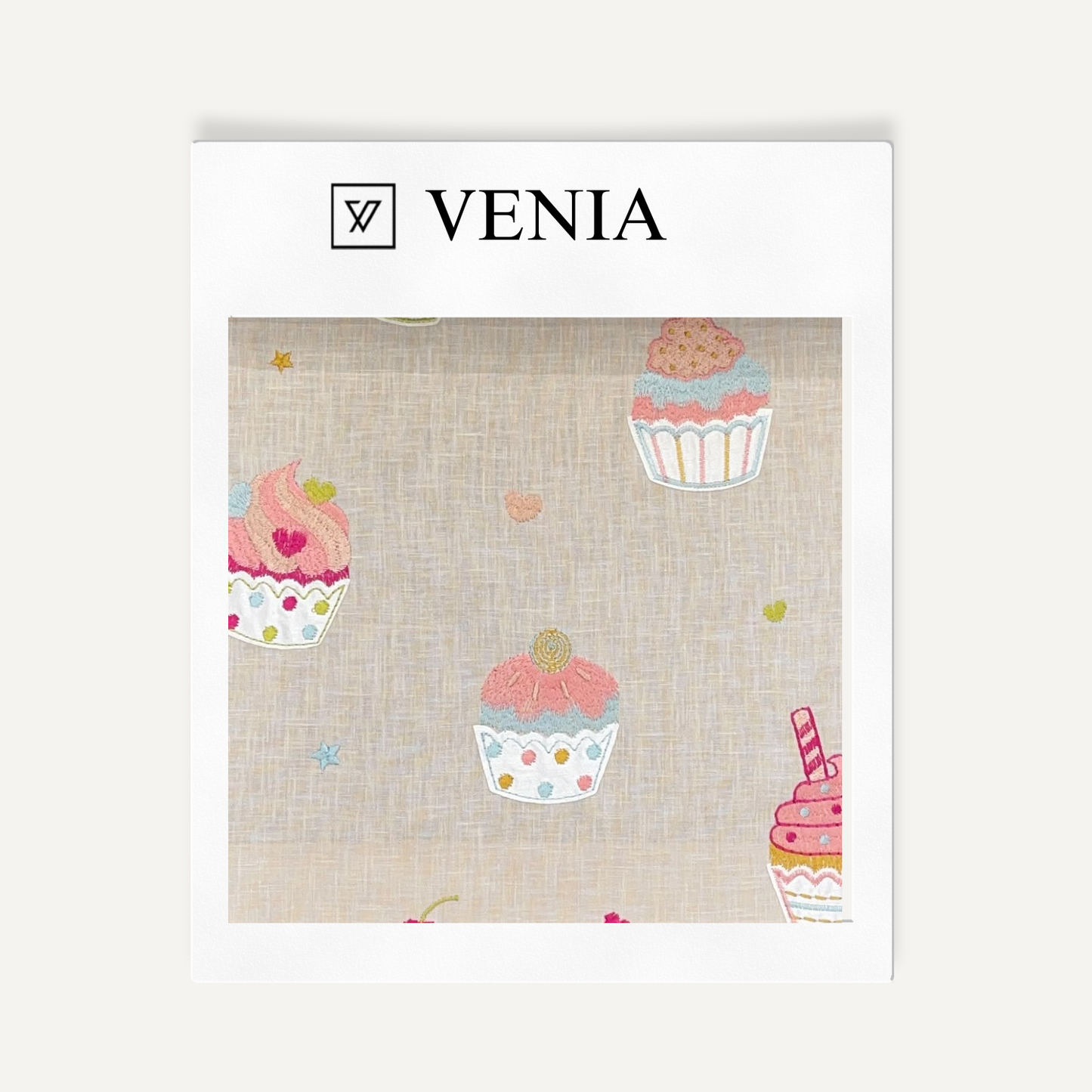 Cupcake Fabric – whimsical printed curtain fabric for children's rooms | Venia Home