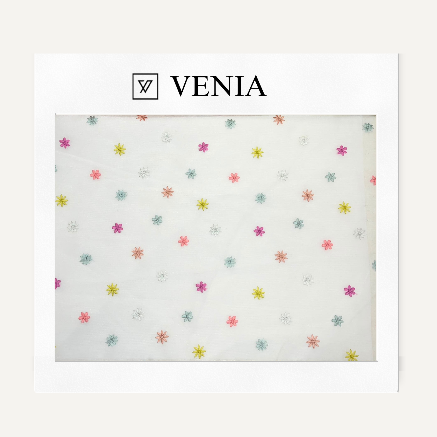 Daisies Sheer Fabric – floral printed sheer curtain fabric | Venia Home