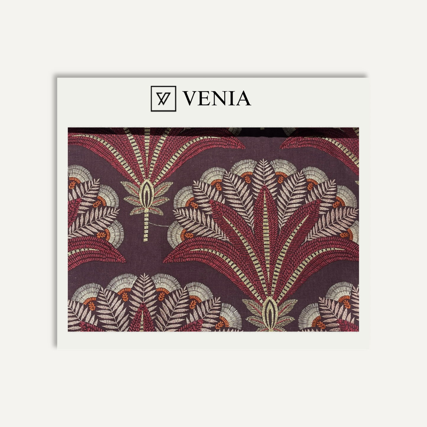 Deco Palm Fabric – Art Deco palm print curtain and upholstery fabric | Venia Home