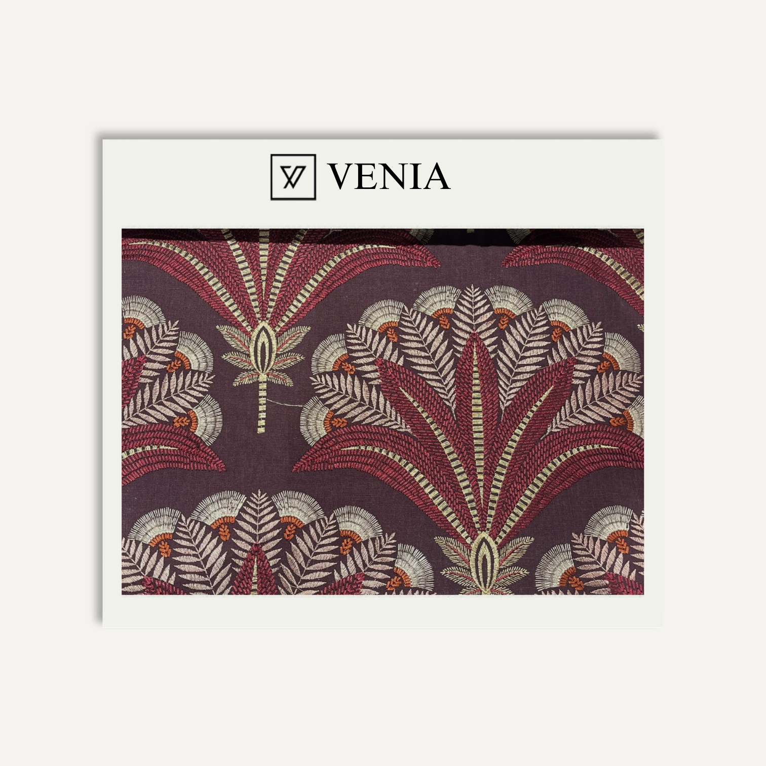 Deco Palm Fabric – Art Deco palm print curtain and upholstery fabric | Venia Home