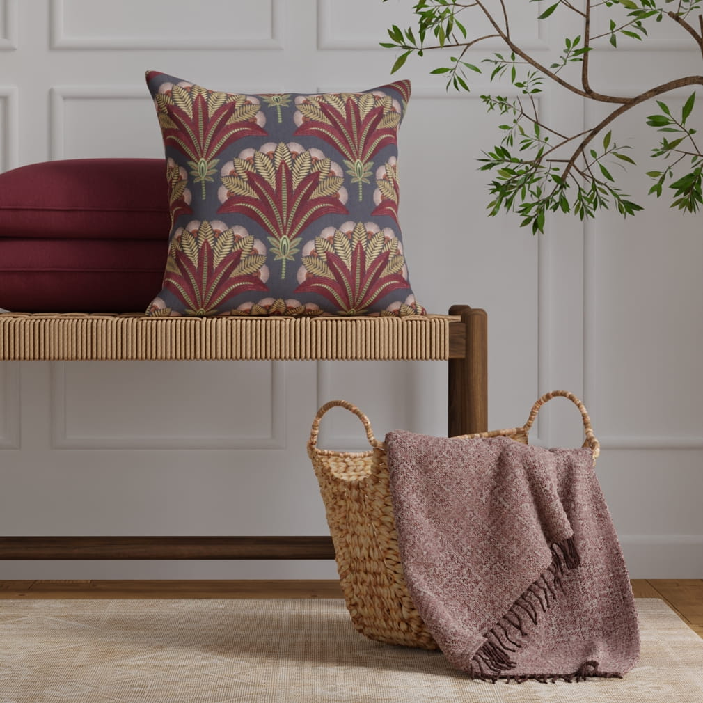 Deco Palm Fabric – curtain detail | Venia Home