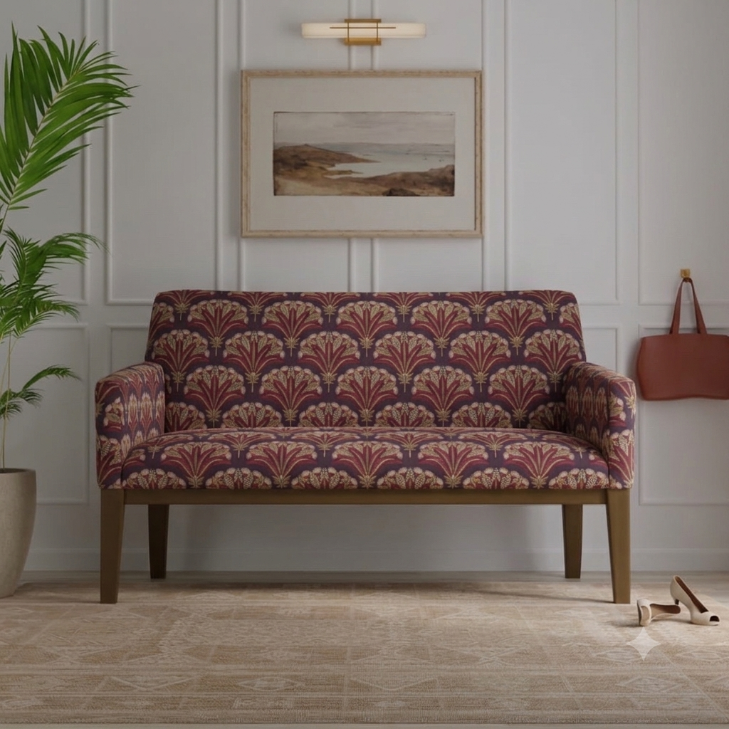 Deco Palm Fabric – draped view | Venia Home