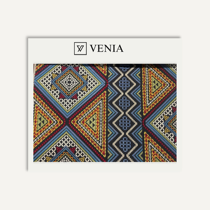 Diamond Lattice Fabric Noir – geometric print curtain and upholstery fabric | Venia Home