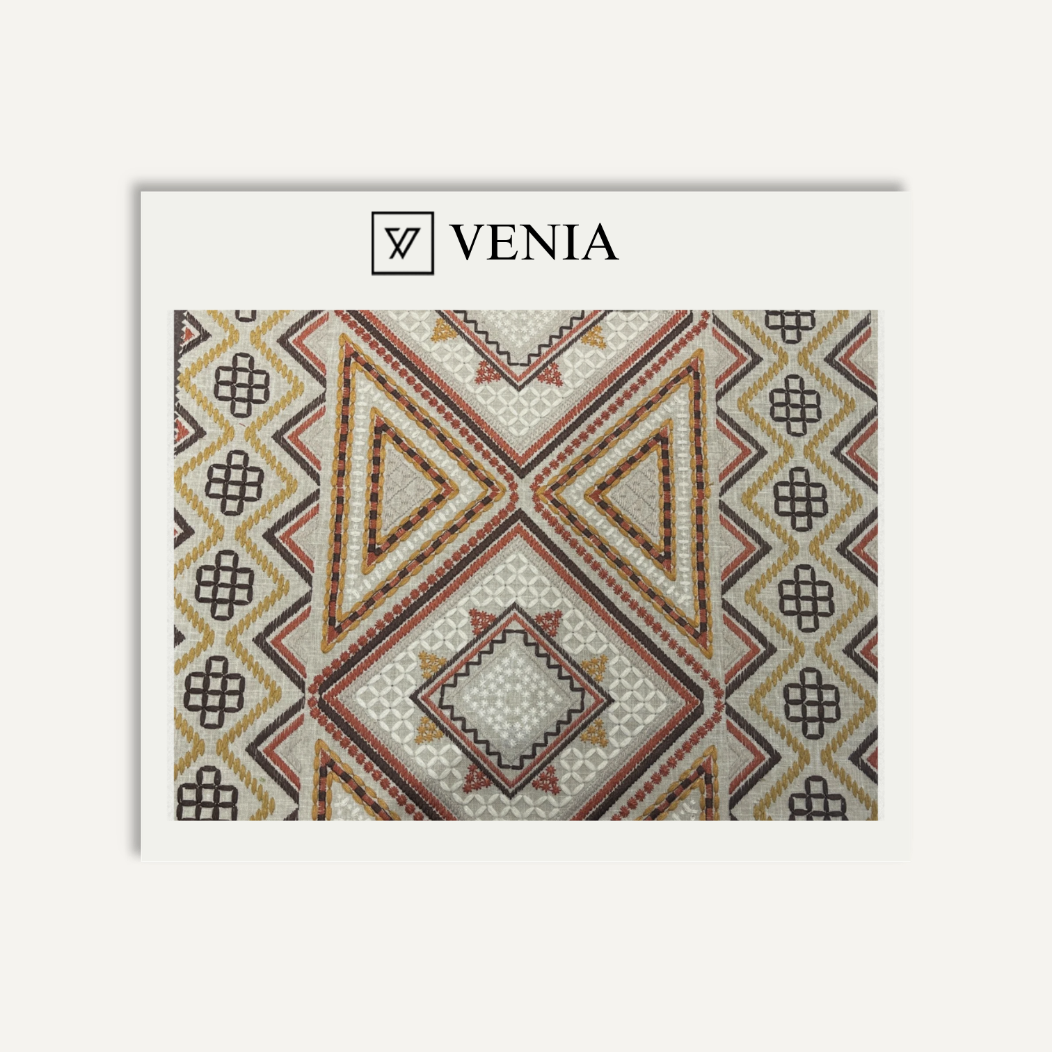 Diamond Lattice Fabric Stone – geometric print curtain and upholstery fabric | Venia Home