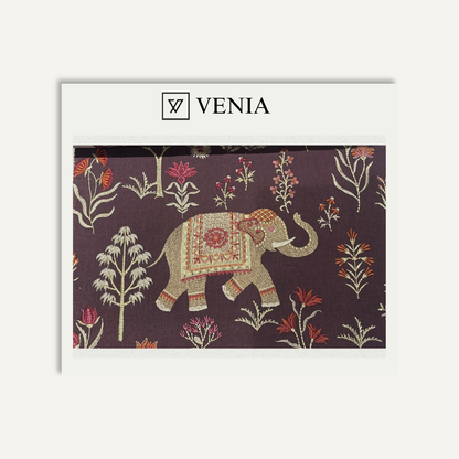 Elephant Walk Fabric – Indian elephant motif curtain and upholstery fabric | Venia Home