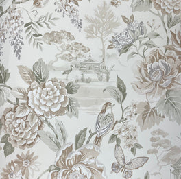 Taupe Chinoiserie Wallpaper