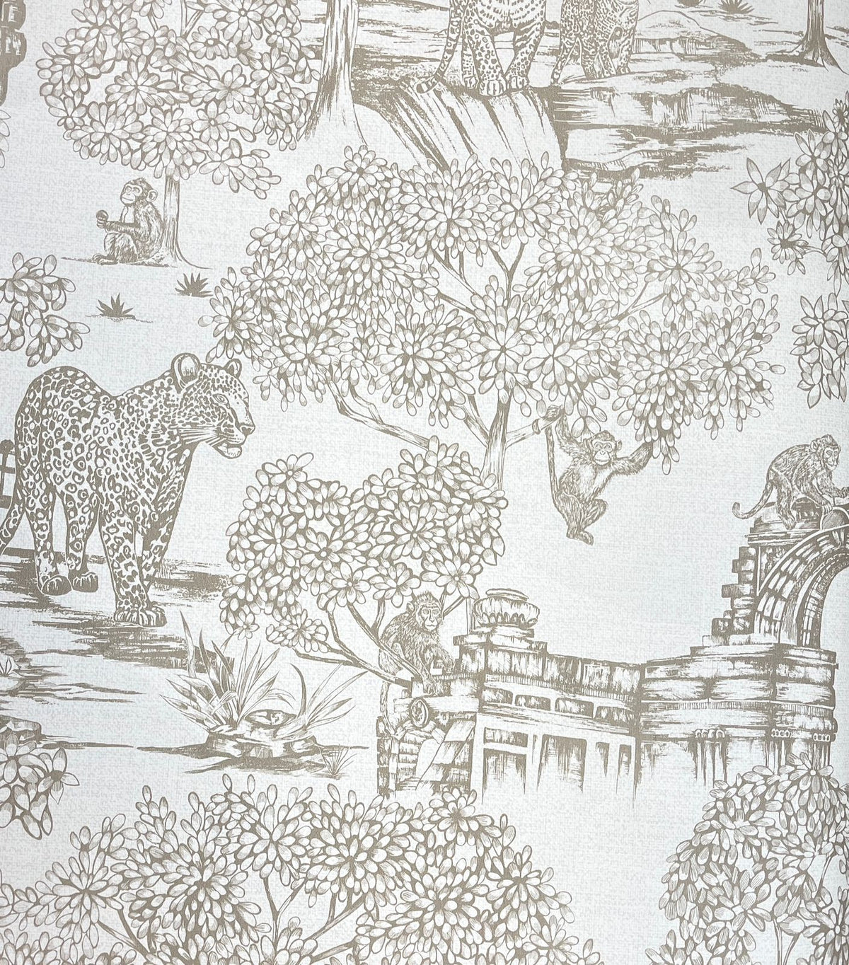 Garden Toile Wallpaper - Taupe